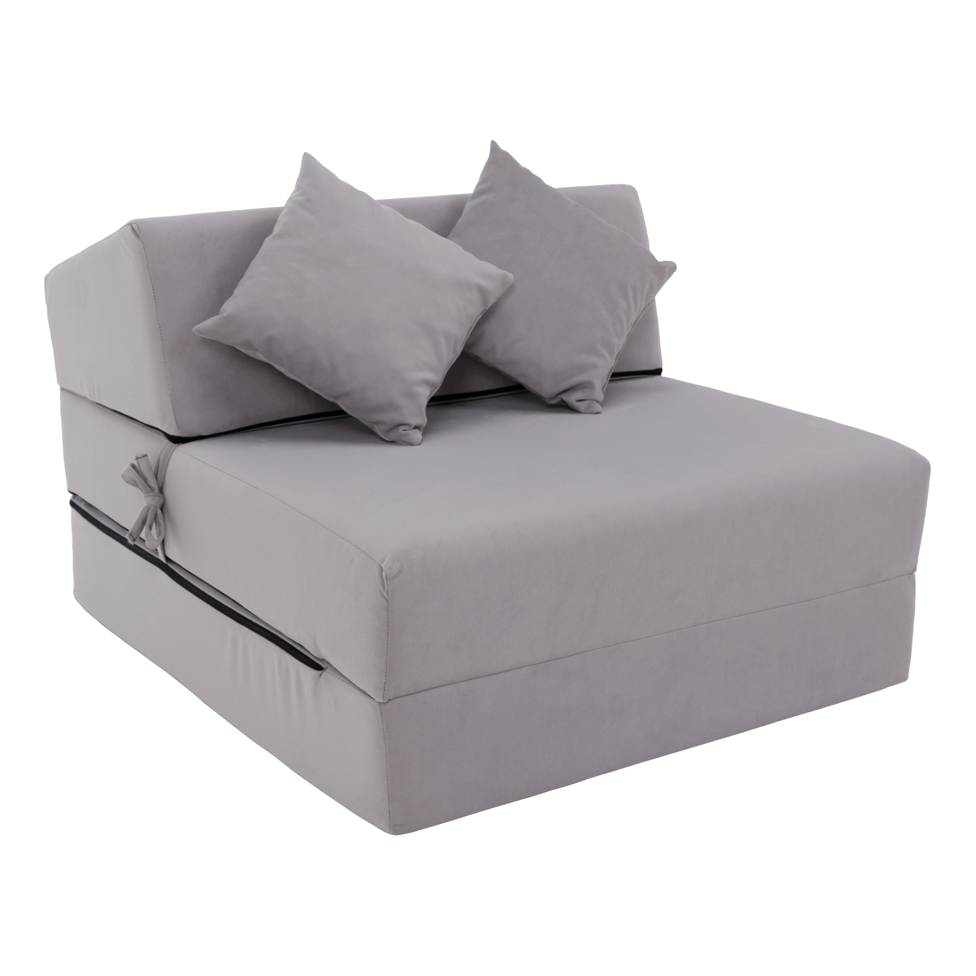 Saltea pliabilă/fotoliu extensibil SITIA, 2 in 1, gri deschis, 70x82x53 cm Kondela