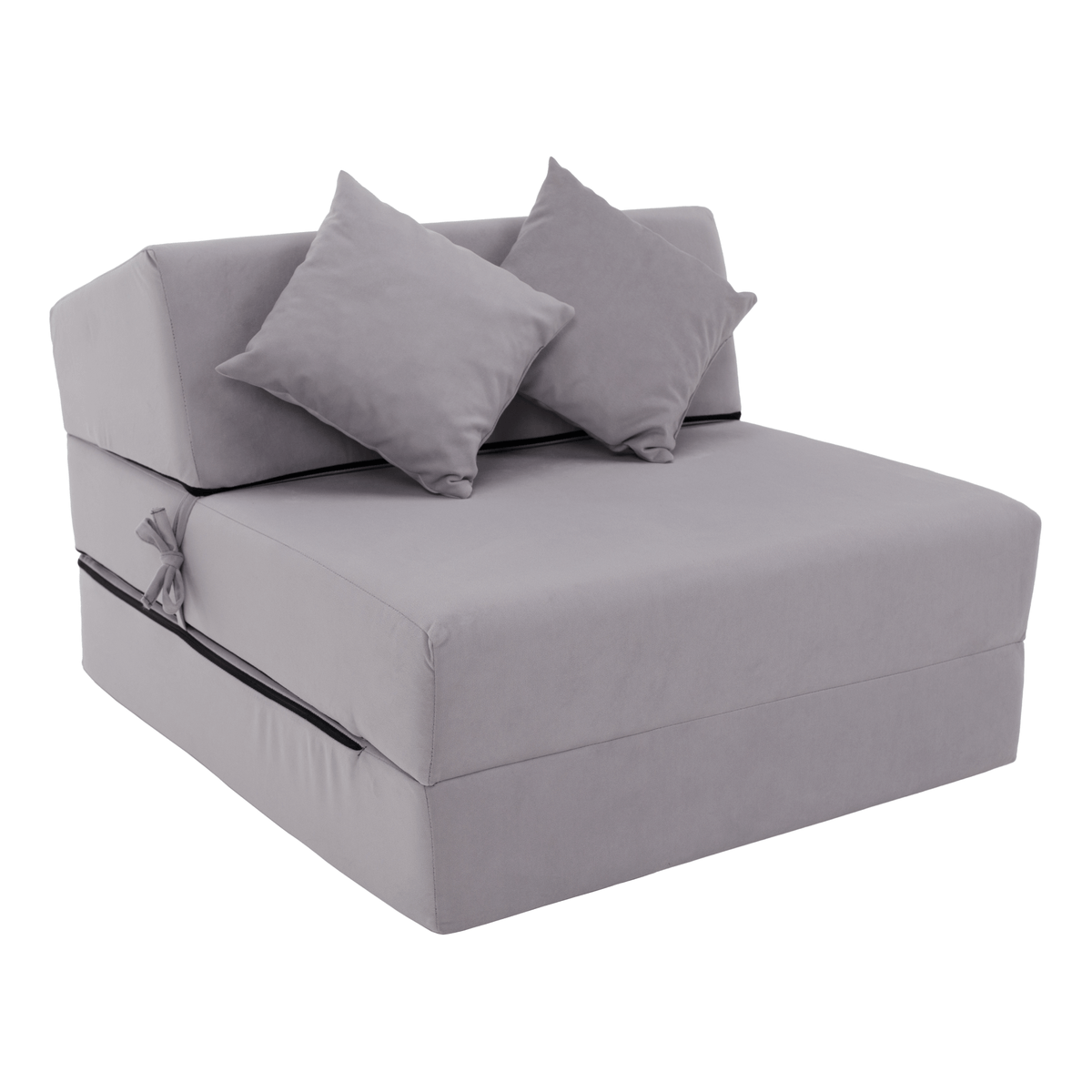 Saltea pliabilă/fotoliu extensibil, 2 in 1, gri deschis, PELOS Kondela