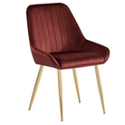 Scaun de dining NOCERA, bordó țesătură Velvet/gold crom-auriu, 56x62x89 cm Kondela