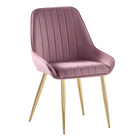Scaun de dining NOCERA, roz țesătură Velvet/gold crom-auriu, 56x62x89 cm Kondela