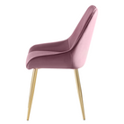Scaun de dining NOCERA, roz țesătură Velvet/gold crom-auriu, 56x62x89 cm Kondela