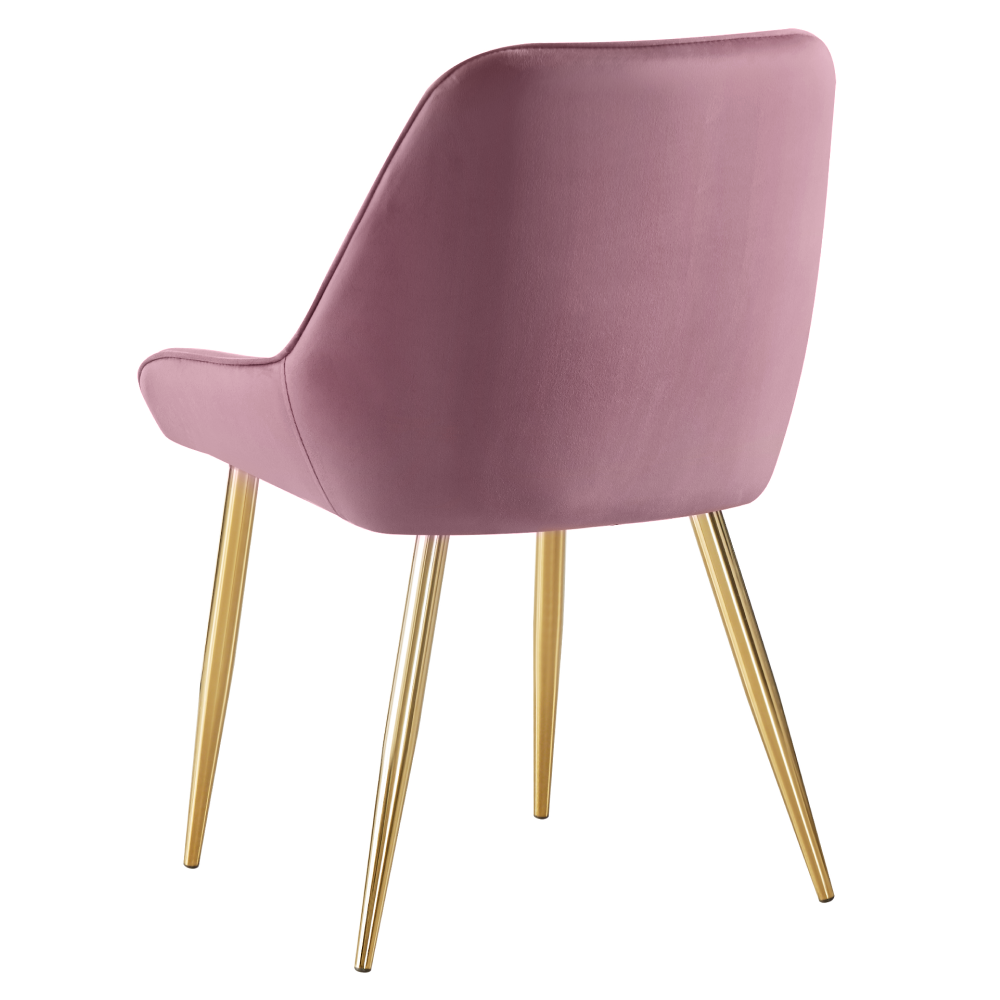 Scaun de dining NOCERA, roz țesătură Velvet/gold crom-auriu, 56x62x89 cm Kondela