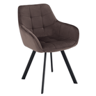 Scaun de design LECTOURE, gri-maronie Velvet/negru, 58.5x62x84.5 cm Kondela