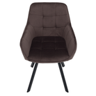 Scaun de design LECTOURE, gri-maronie Velvet/negru, 58.5x62x84.5 cm Kondela