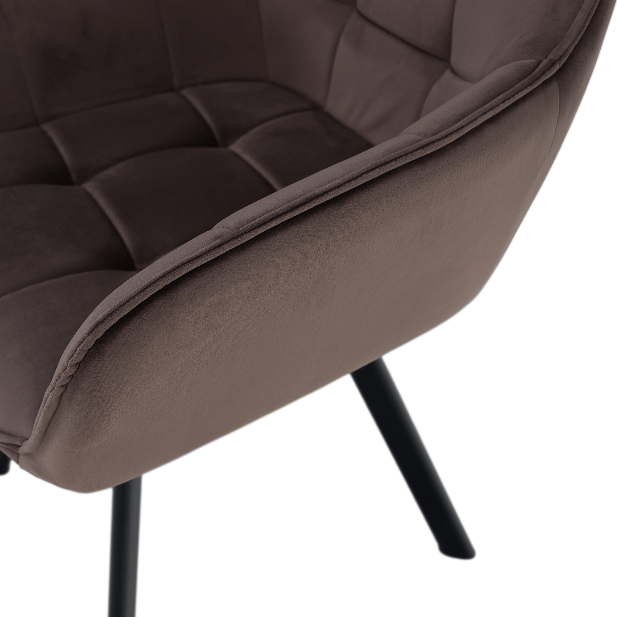 Scaun de design LECTOURE, gri-maronie Velvet/negru, 58.5x62x84.5 cm Kondela