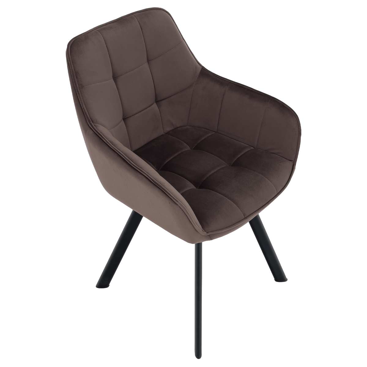 Scaun de design LECTOURE, gri-maronie Velvet/negru, 58.5x62x84.5 cm Kondela