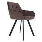 Scaun de design LECTOURE, gri-maronie Velvet/negru, 58.5x62x84.5 cm Kondela