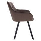 Scaun de design LECTOURE, gri-maronie Velvet/negru, 58.5x62x84.5 cm Kondela