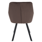 Scaun de design LECTOURE, gri-maronie Velvet/negru, 58.5x62x84.5 cm Kondela