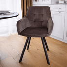 Scaun de design LECTOURE, gri-maronie Velvet/negru, 58.5x62x84.5 cm Kondela