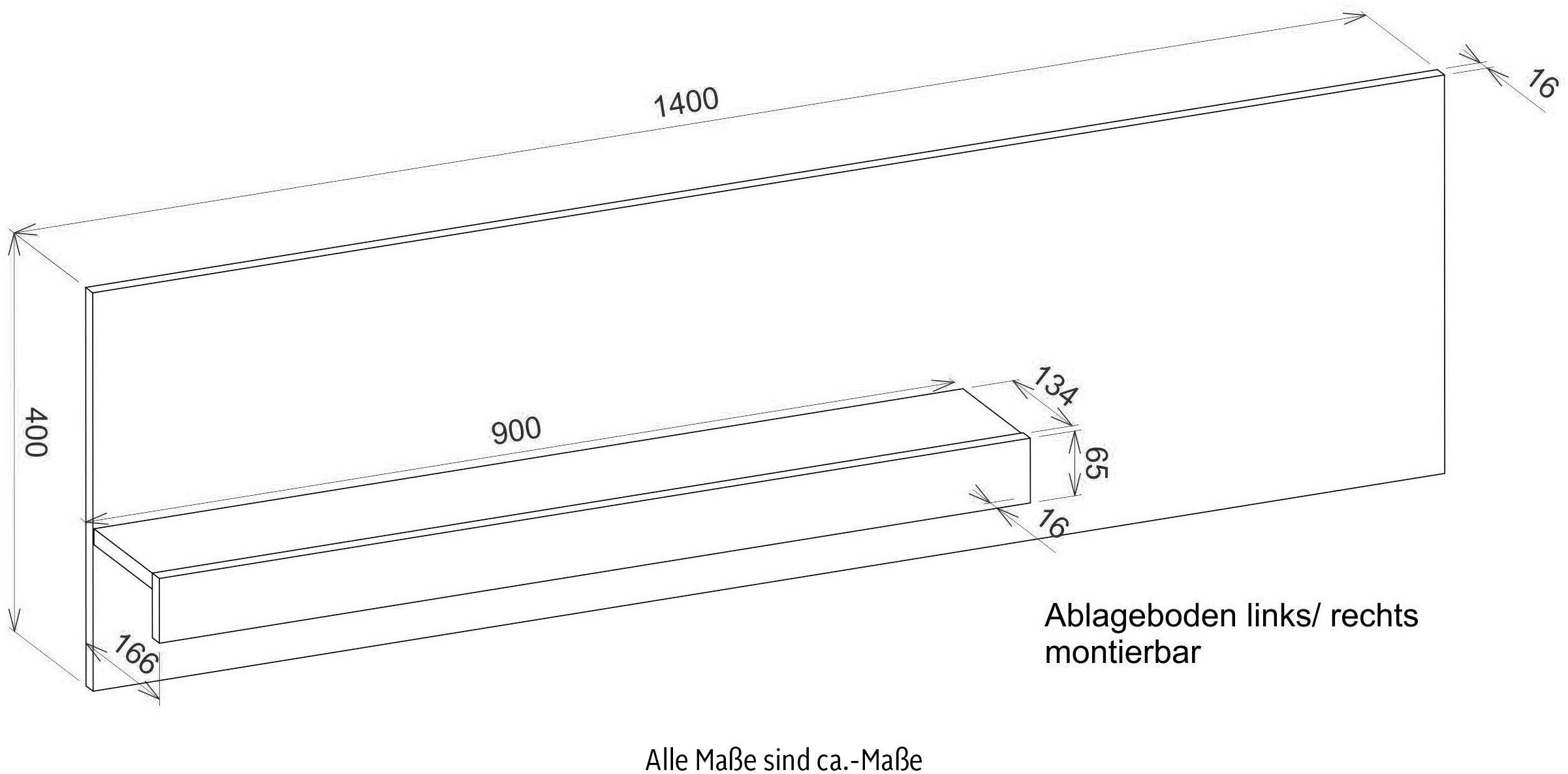 Polita Giron, 140 cm latime, Gri-Natur Arboteca