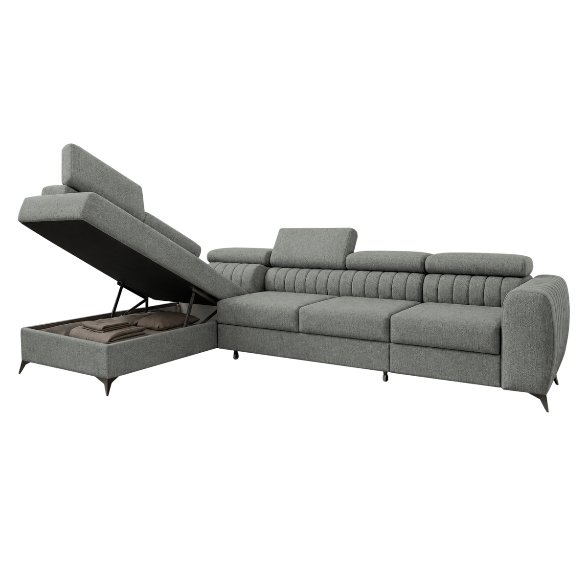 Set canapea de colț CORFU MAXI, gri, pe stânga, 340x205x73 cm Kondela