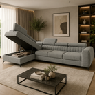 Set canapea de colț CORFU MAXI, gri, pe stânga, 340x205x73 cm Kondela