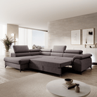 Canapea extensibilă TERNI, gri-maro, pe stânga, 275x205x75 cm Kondela