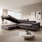 Canapea extensibilă TERNI, gri-maro, pe stânga, 275x205x75 cm Kondela