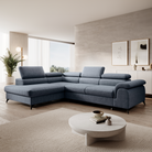 Set canapea extensibilă TERNI, gri, pe stânga, 275x205x75 cm Kondela