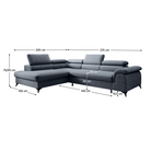 Set canapea extensibilă TERNI, gri, pe stânga, 275x205x75 cm Kondela