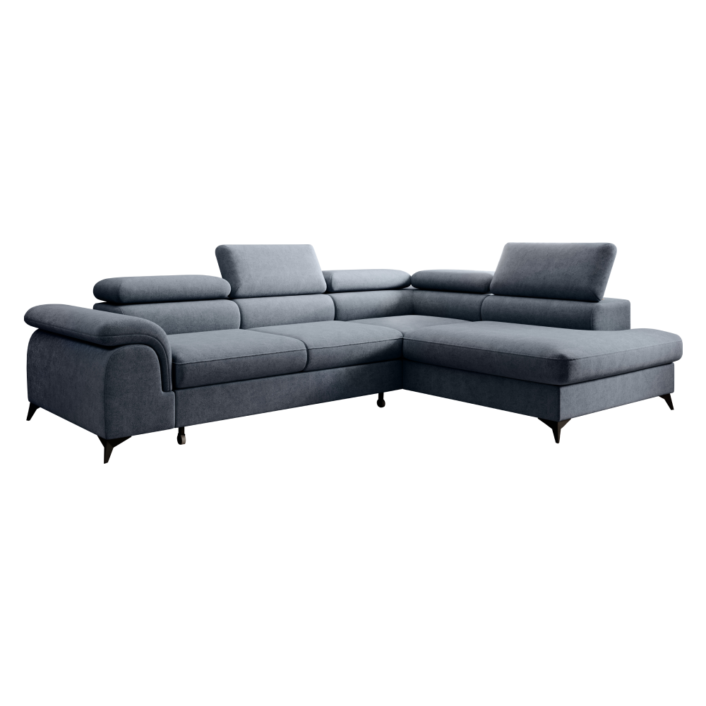 Set canapea extensibilă TERNI, gri, pe dreapta, 275x205x75 cm Kondela