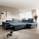 Set canapea extensibilă TERNI, gri, pe dreapta, 275x205x75 cm Kondela