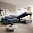 Set canapea extensibilă TERNI, gri, pe dreapta, 275x205x75 cm Kondela