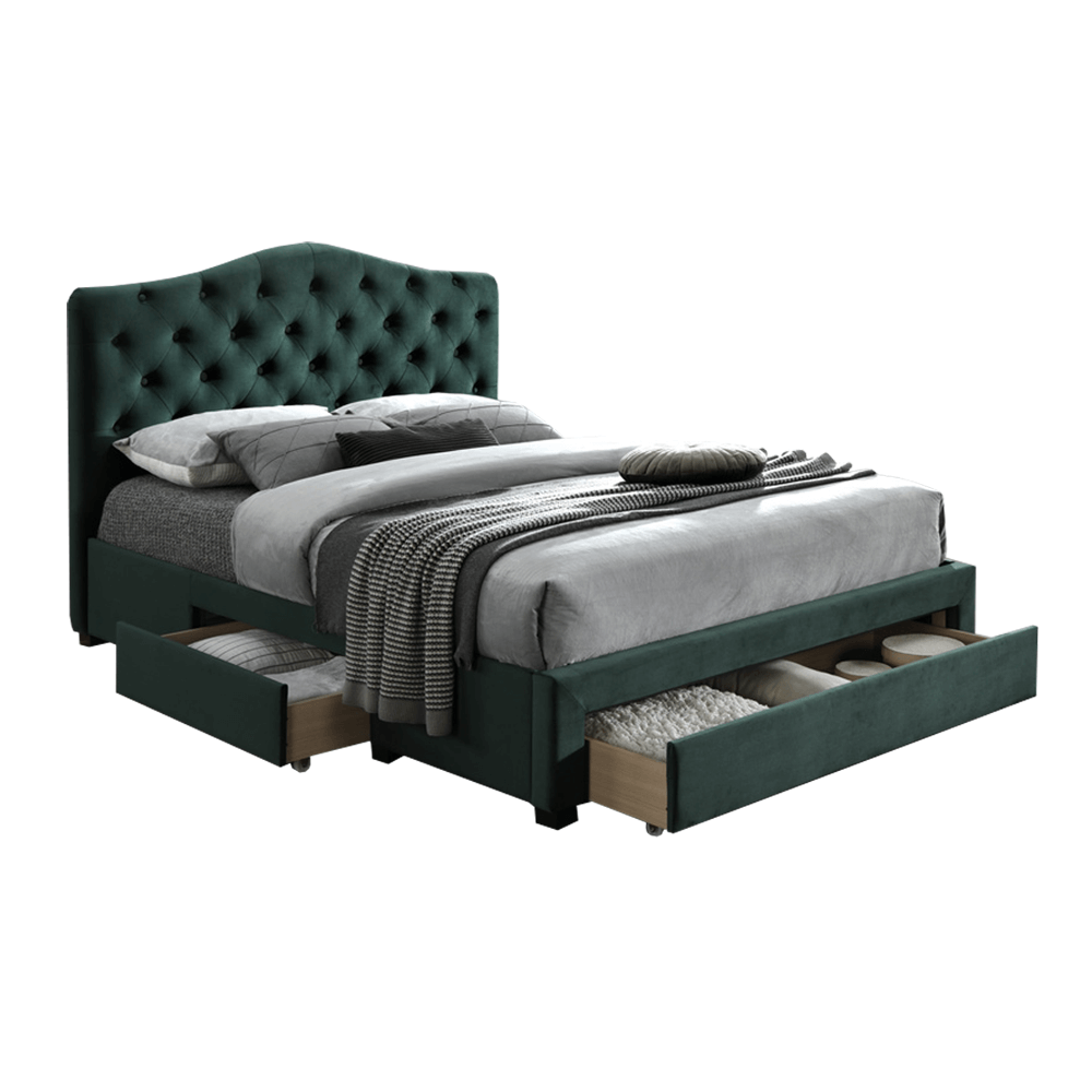 Pat PROVINS, catifea Velvet smarald, 160x200, 170x213.5x126.5 cm Kondela