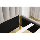 Pat tapițat KAISA, gri-maro/auriu, 140x200 cm Kondela