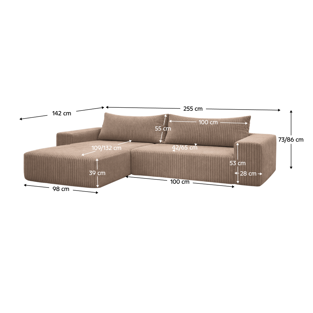 Set de canapele universal, gri-maro Taupe, PREMA ROH UNI Kondela