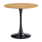 Masă de sufragerie, rotundă, stejar/negru, diametru 80 cm, REVENTON NEW Kondela