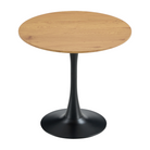 Masă de sufragerie, stejar/negru, diametru 80 cm, REVENTON NEW Kondela