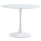 Masă dining ORANGE, rundă, alb mat, diametru 110 cm Kondela