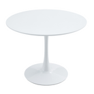 Masă dining ORANGE, rundă, alb mat, diametru 110 cm Kondela