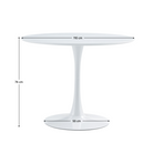 Masă dining ORANGE, rundă, alb mat, diametru 110 cm Kondela