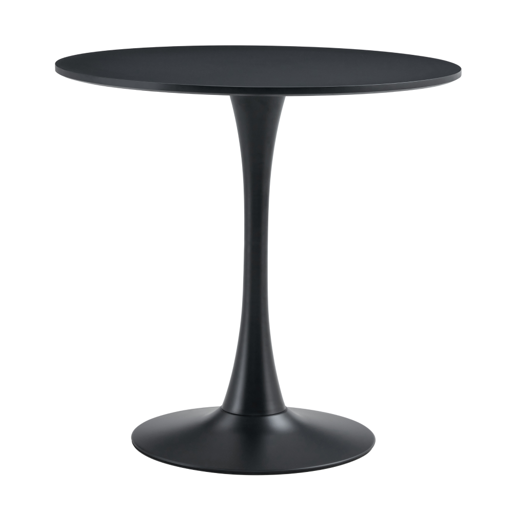 Masă de sufragerie, negru, diametru 80 cm, REVENTON NEW Kondela