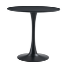 Masă de sufragerie, negru, diametru 80 cm, REVENTON NEW Kondela