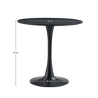 Masă de sufragerie, negru, diametru 80 cm, REVENTON NEW Kondela