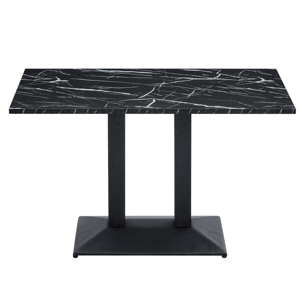 Masă de sufragerie bistro CERVIA TIP 2, marmură neagră/negru, 120x60 cm, 120x60x75 cm Kondela