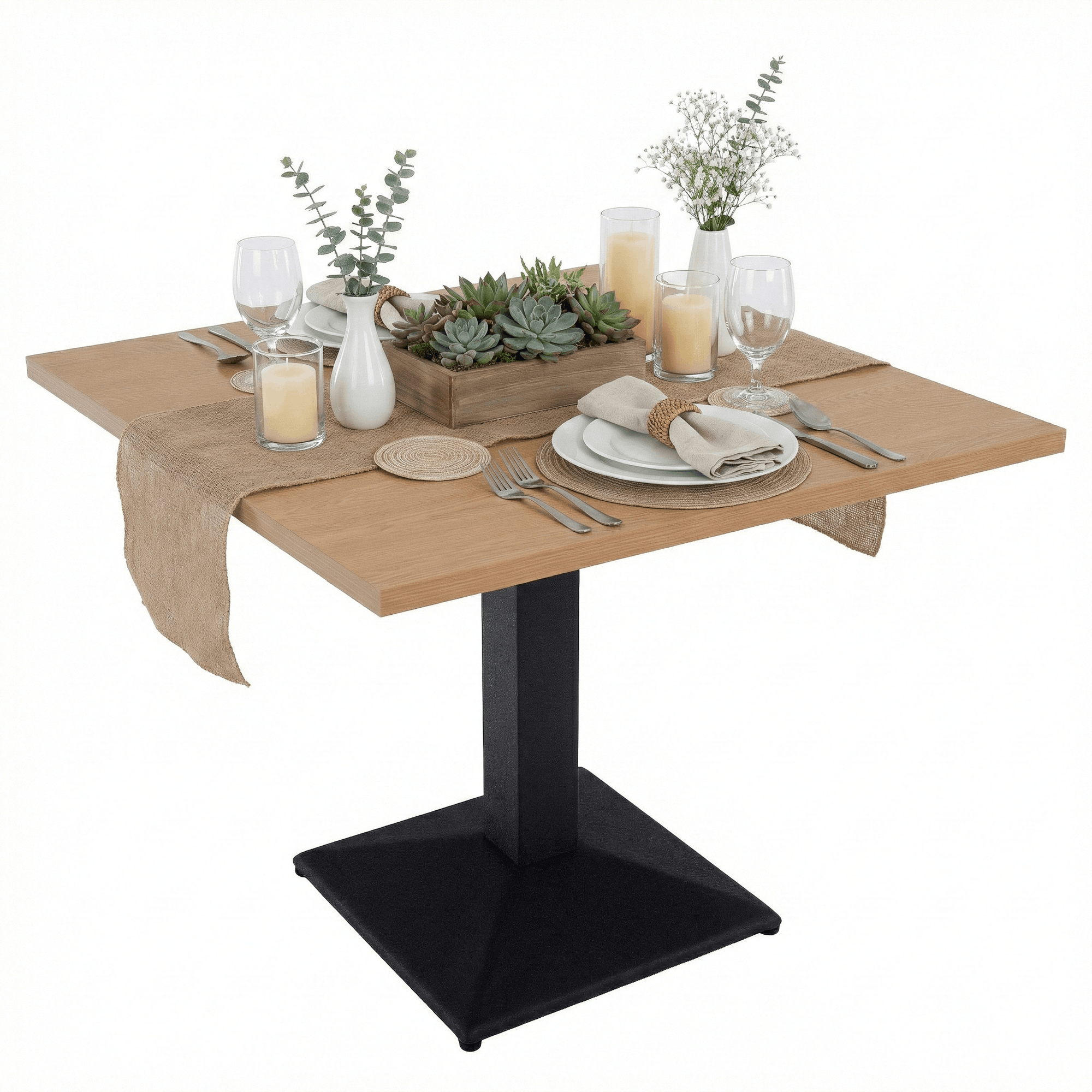 Masă de sufragerie bistro CERVIA TIP 1, stejar sonoma/negru, 70x70 cm, 70x70x75 cm Kondela