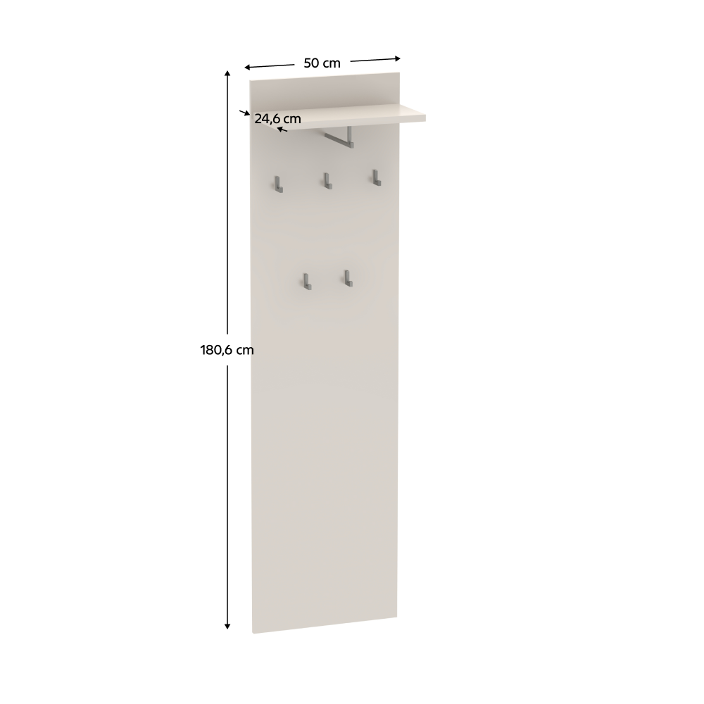 Panou cu umeraș AOSTA TIP 19, cașmir, 50x24.6x180.6 cm Kondela