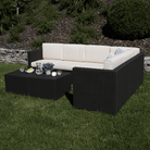 Set de grădină din rattan, 3 piese, maro/bej, RODEN Kondela