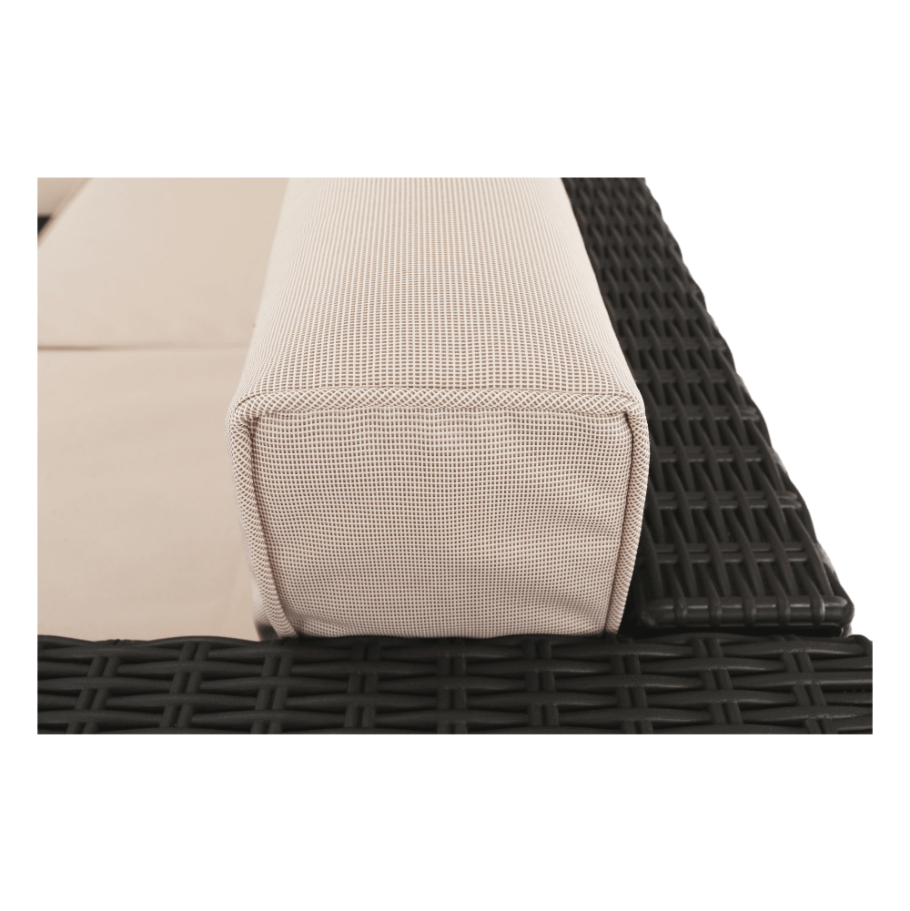 Set de grădină din rattan, 3 piese, maro/bej, RODEN Kondela