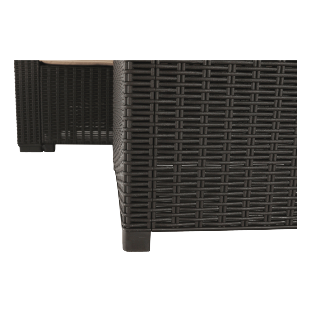 Set de grădină din rattan, 3 piese, maro/bej, RODEN Kondela