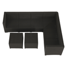 Set de grădină din rattan, 3 piese, maro/bej, RODEN Kondela