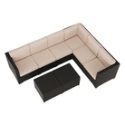 Set de grădină din rattan, 3 piese, maro/bej, RODEN Kondela