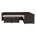 Set de grădină din rattan, 3 piese, maro/bej, RODEN Kondela