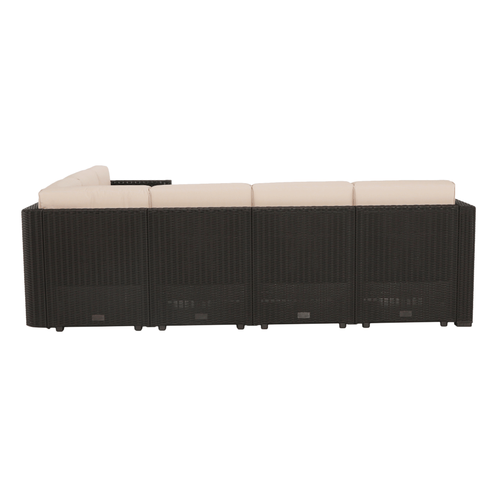 Set de grădină din rattan, 3 piese, maro/bej, RODEN Kondela