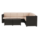 Set de grădină din rattan, 3 piese, maro/bej, RODEN Kondela