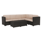Set de grădină din rattan, 3 piese, maro/bej, RODEN Kondela