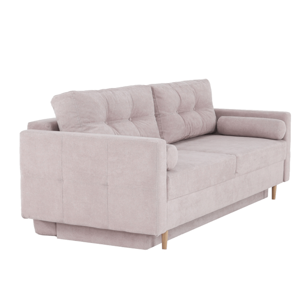 Canapea extensibilă AMALFI, roz antic, textil Queens, 216x100x93 cm Kondela