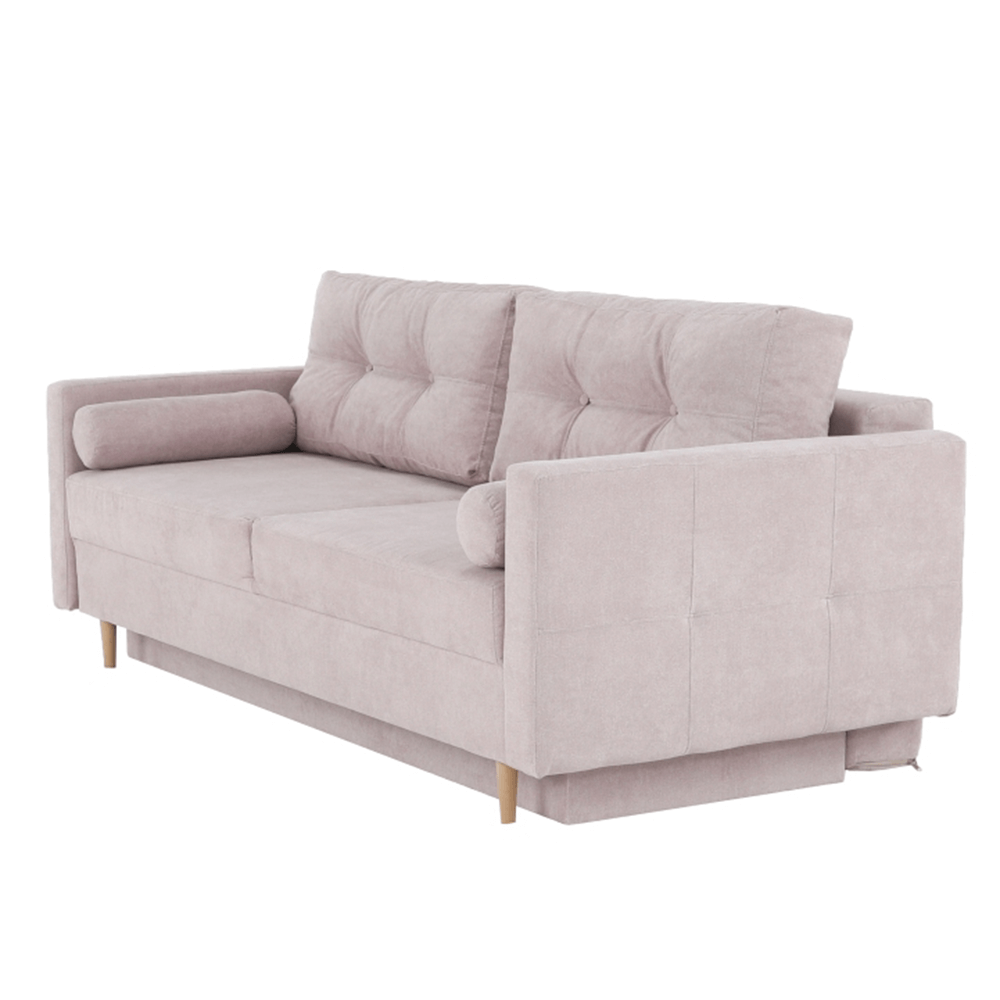 Canapea extensibilă AMALFI, roz antic, textil Queens, 216x100x93 cm Kondela