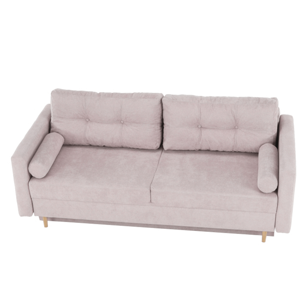 Canapea extensibilă AMALFI, roz antic, textil Queens, 216x100x93 cm Kondela
